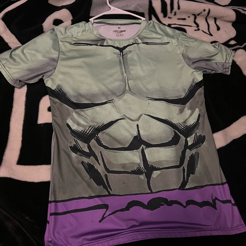 Sporto Superhero Muscle Shirt - Gray and Purple